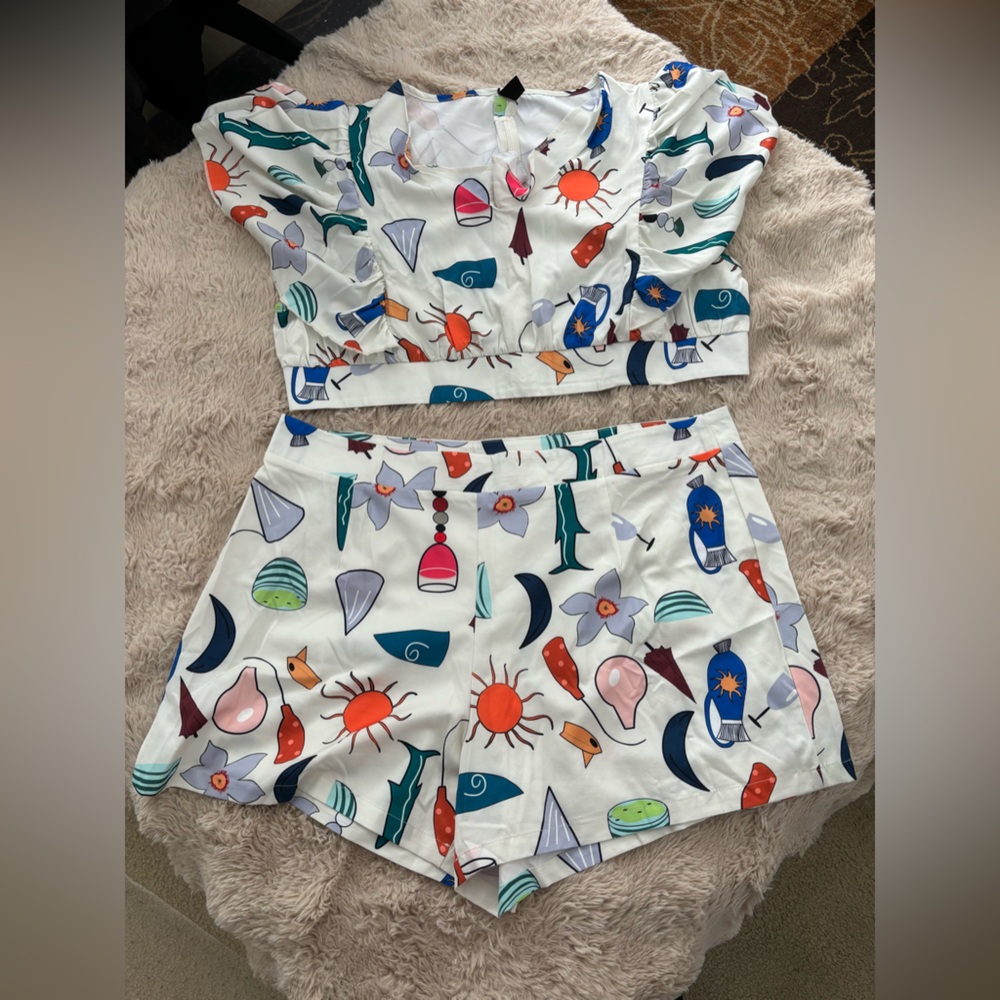 Shein Curve Summertime Short Set